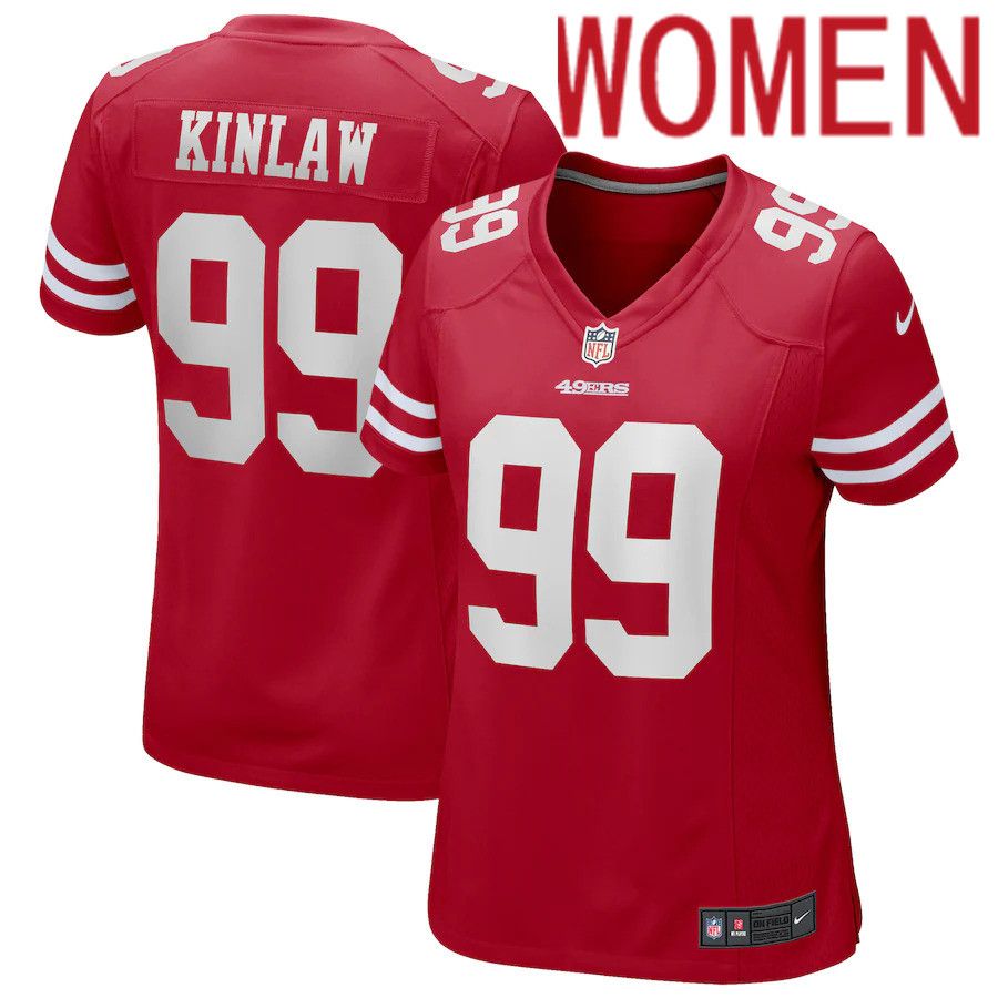 Women San Francisco 49ers #99 Javon Kinlaw Nike Scarlet Game NFL Jersey->women nfl jersey->Women Jersey